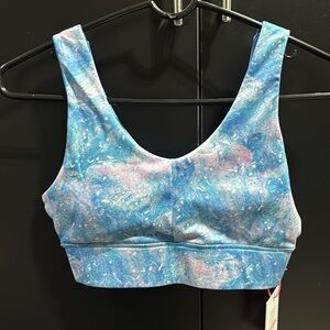 Juicy Couture Aurora print moisture wicking removable cup stretch athletic bra